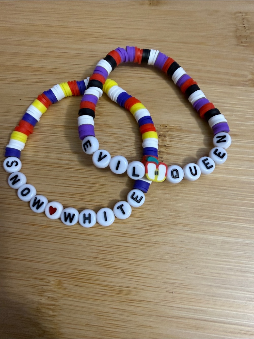 Snow white set of two Purple White Red Yellow